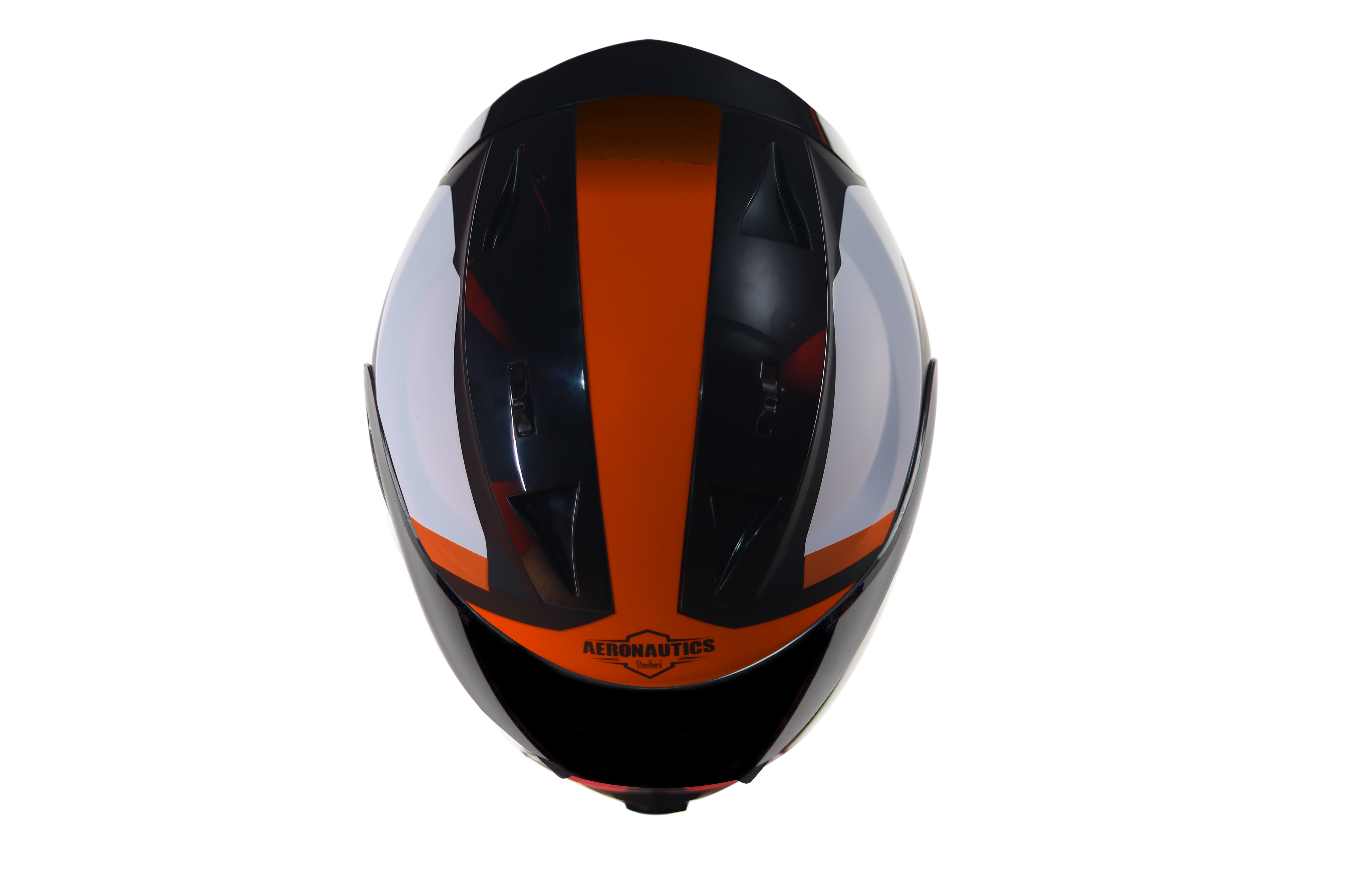 SA-1 Aerodynamics Mat Black With Orange(Fitted With Clear Visor Extra Silver Chrome Visor Free)